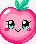 Cute Pink Kawaii Apple Face Rug