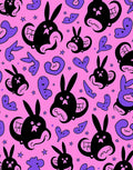 Pink Black Bat Bunny Hearts Rug