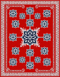 Crimson White Starburst Medallion Rug