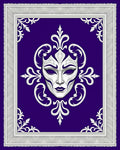 Elegant White Venetian Mask Purple Rug