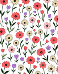 Coral Pink Daisy Tulip Garden Rug