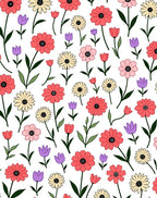 Coral Pink Daisy Tulip Garden Rug