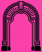Black Archway Geometric Deco Entrance Rug