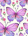 Pink Purple Butterfly Garden Whimsical Rug