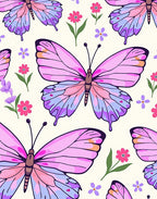 Pink Purple Butterfly Garden Whimsical Rug