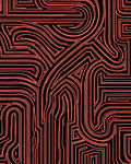 Coral Abstract Labyrinth Lines Rug