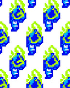 Retro Pixelated Blue Green Swirl Rug