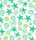 Coastal Teal Starfish Swirls Rug
