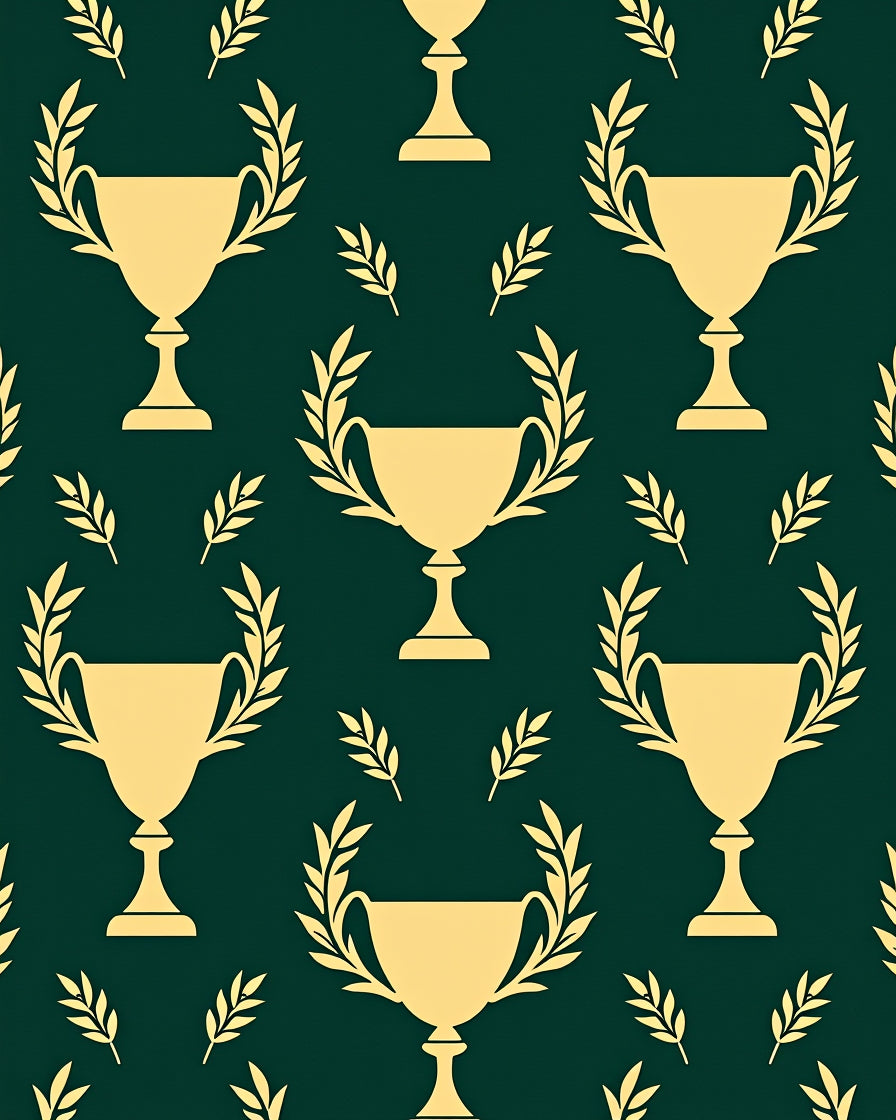 Golden Trophy Laurel Wreath Repeat Rug