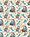 Playful Panda Bear Abstract Shapes Rug