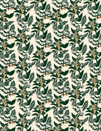 Lush Green Leafy Floral Arrangement Rug