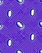 Royal Blue Football Geometric Grid Rug