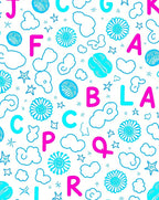 Cute Alphabet Clouds and Stars Rug