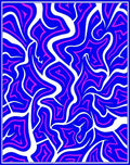 Bold Blue Pink Abstract Flow Rug