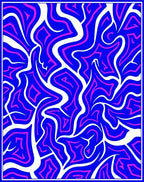 Bold Blue Pink Abstract Flow Rug
