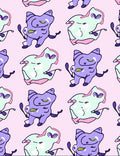 Whimsical Purple Mint Creature Collage Rug