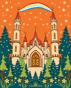 Fairytale Castle Rainbow Forest Stars Rug