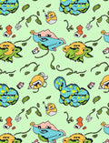 Whimsical Blue Yellow Creature Garden Rug