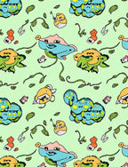 Whimsical Blue Yellow Creature Garden Rug