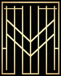 Golden Vertical Art Deco Lines Rug