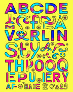 Vibrant Rainbow Alphabet Typography Art Rug