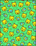 Happy Yellow Cats And Fish Rug