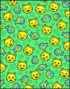 Happy Yellow Cats And Fish Rug