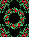 Bold Red Berry Garland Wreath Rug