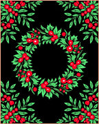 Bold Red Berry Garland Wreath Rug
