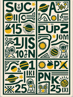 Cosmic Space Adventure Yellow Green Rug