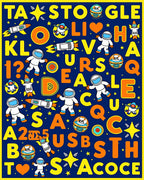 Space Alphabet Rockets Kids Rug