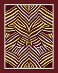 Maroon Cream Abstract Zebra Stripes Rug