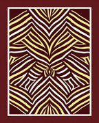 Maroon Cream Abstract Zebra Stripes Rug