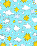 Whimsical Sky Sun Cloud Snowflake Rug