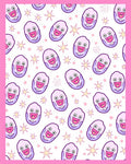 Playful Pink Character Starry Background Rug