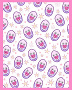 Playful Pink Character Starry Background Rug