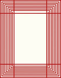 Crimson Concentric Rectangles Border Rug