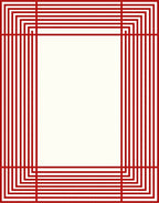 Crimson Concentric Rectangles Border Rug