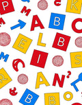 Primary Color Alphabet Collage Rug