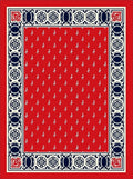 Red White Blue Ornamental Border Rug