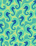 Aqua Blue Seahorse Swirls Rug