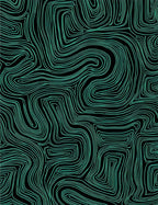 Teal Organic Contour Lines Rug