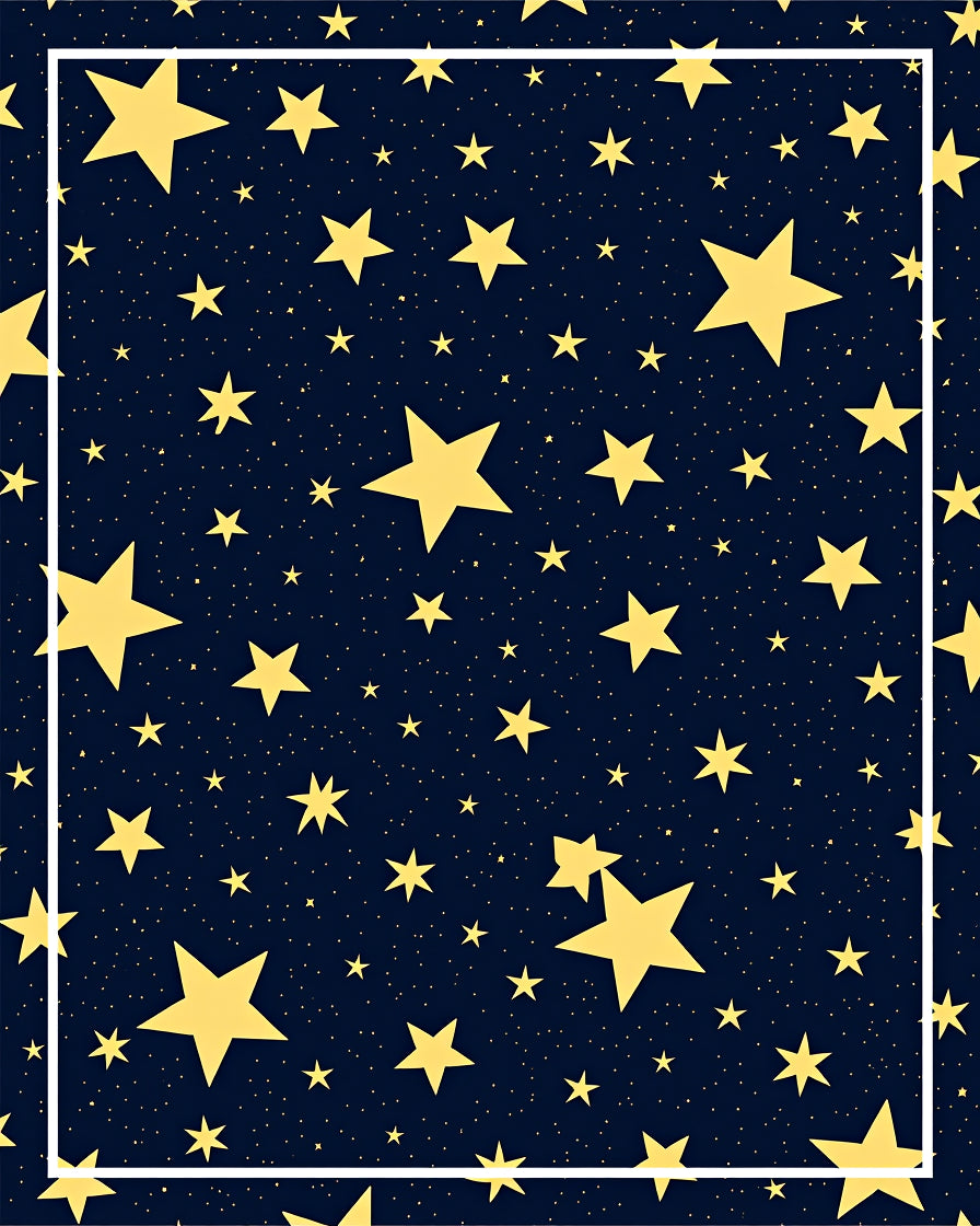 Golden Stars Night Sky Rug