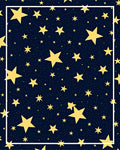 Golden Stars Night Sky Rug