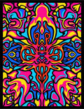 Vibrant Pink Blue Yellow Psychedelic Swirl Rug