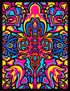 Vibrant Pink Blue Yellow Psychedelic Swirl Rug