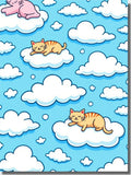 Whimsical Cat Clouds Sleepy Sky Rug