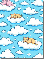 Whimsical Cat Clouds Sleepy Sky Rug