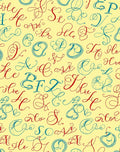 Vintage Calligraphy Alphabet Illustration Rug