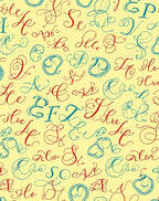 Vintage Calligraphy Alphabet Illustration Rug
